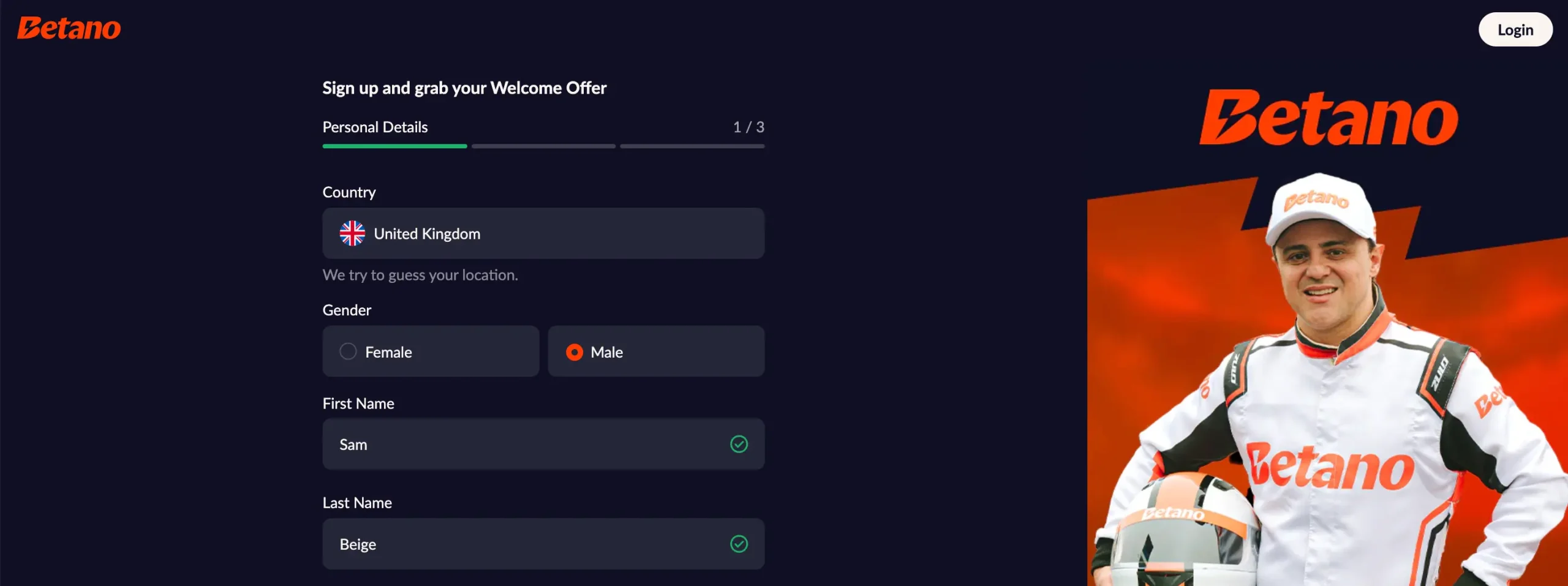 betano sign up